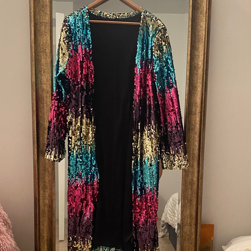 Multicolor Sequin Cover up